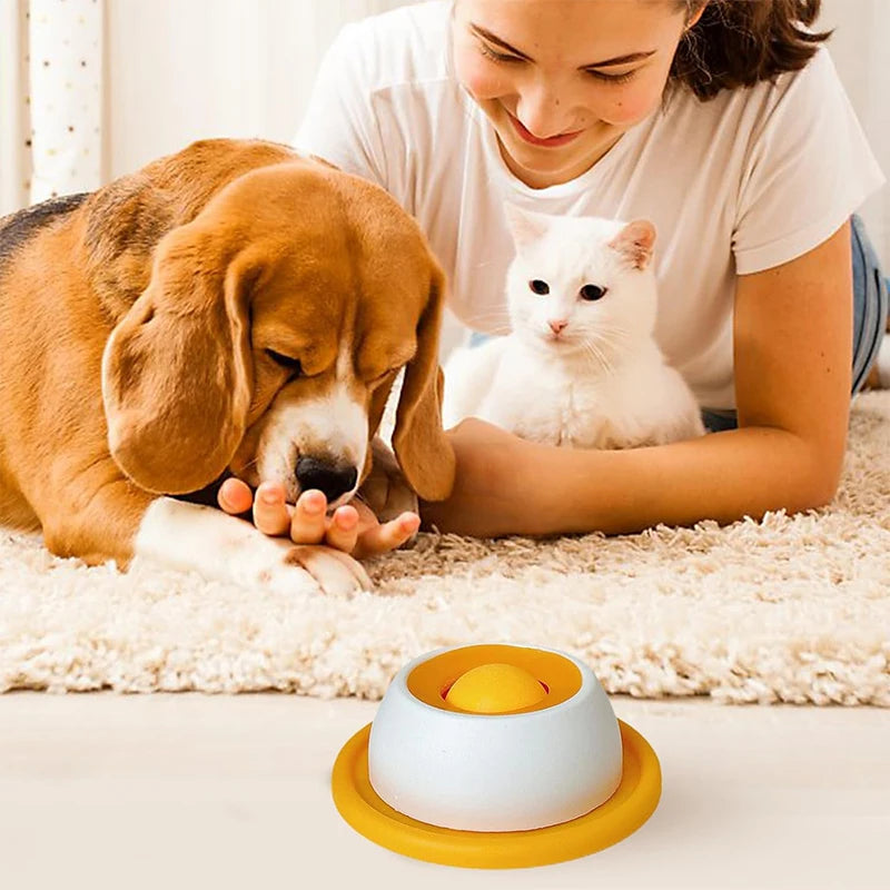 NeW Yogurt Licking Plate Antispill Cat Teasing Slow Feeder