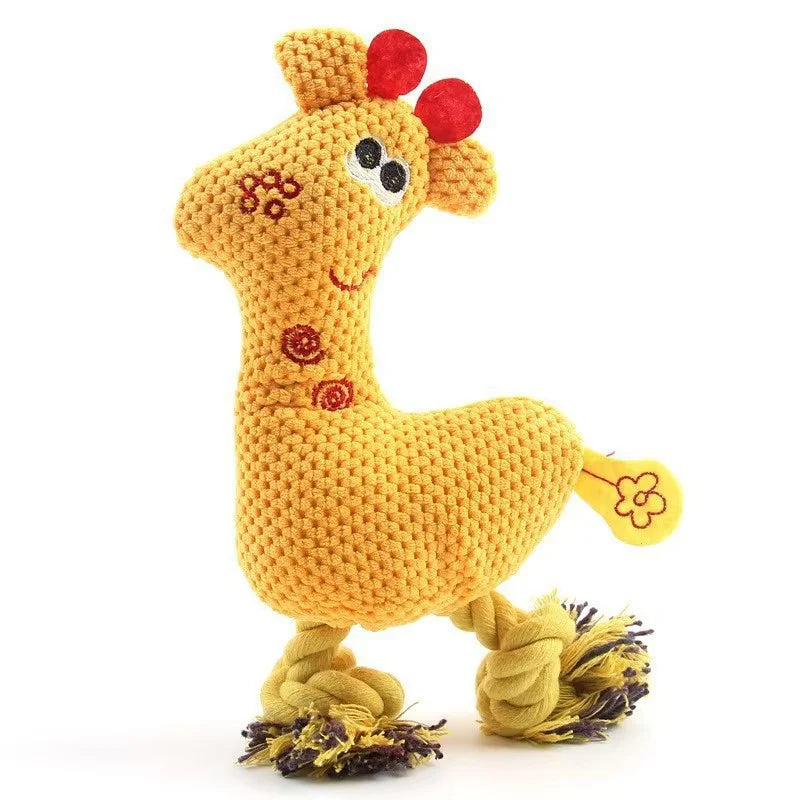 Cute Cartoon Animal Plush Pet Toy Squeaky Durable Chew Resistant