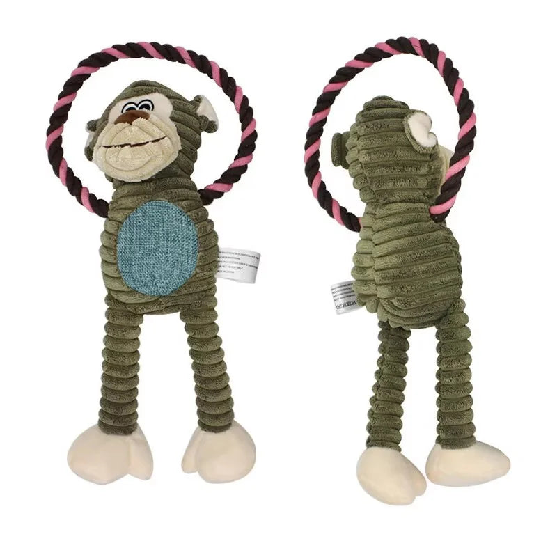 Cute Cartoon Animal Plush Pet Toy Squeaky Durable Chew Resistant
