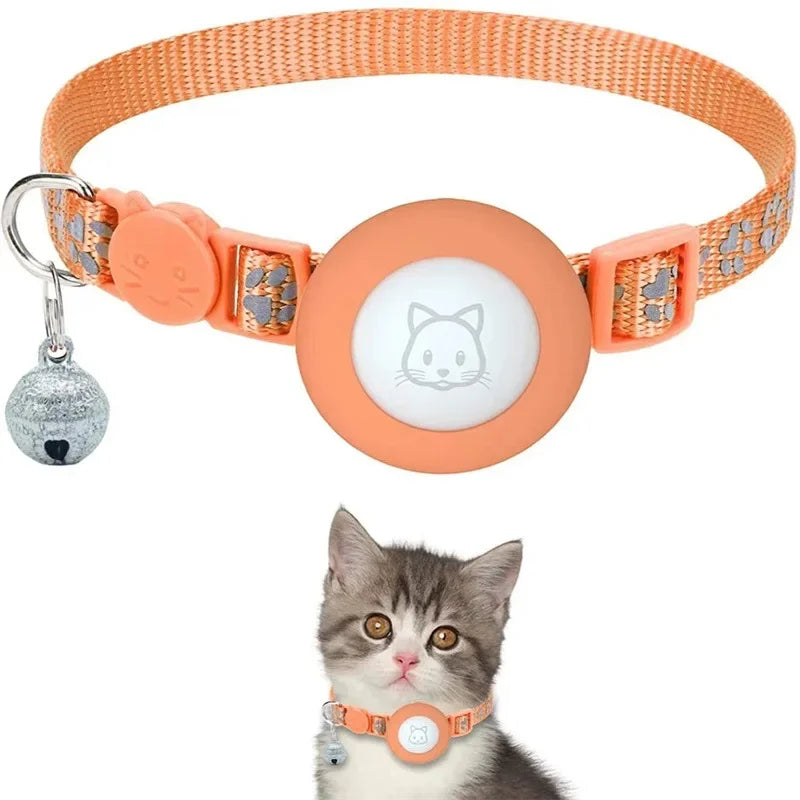 Cat Collar Compatible with Apple Airtag with Bell Adjustable