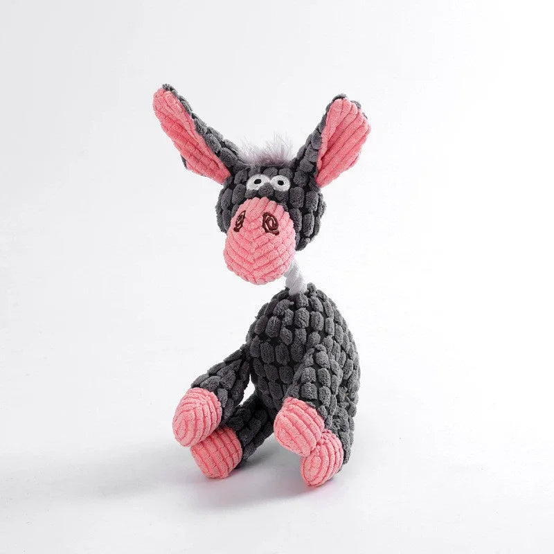 Cute Cartoon Animal Plush Pet Toy Squeaky Durable Chew Resistant