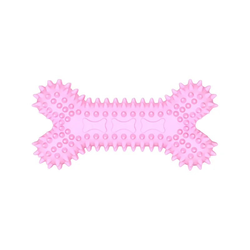 1Pcs/2Pcs Dog Chew Toys Set Spiky Bone & Ball Rubber Teething Toys