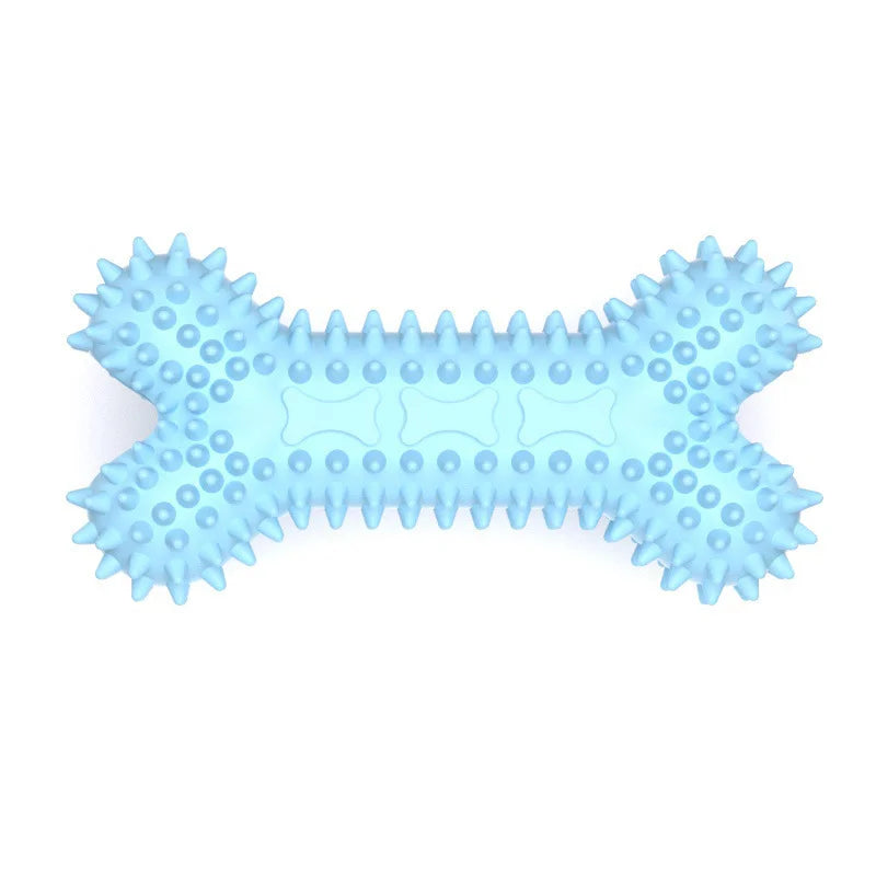 1Pcs/2Pcs Dog Chew Toys Set Spiky Bone & Ball Rubber Teething Toys
