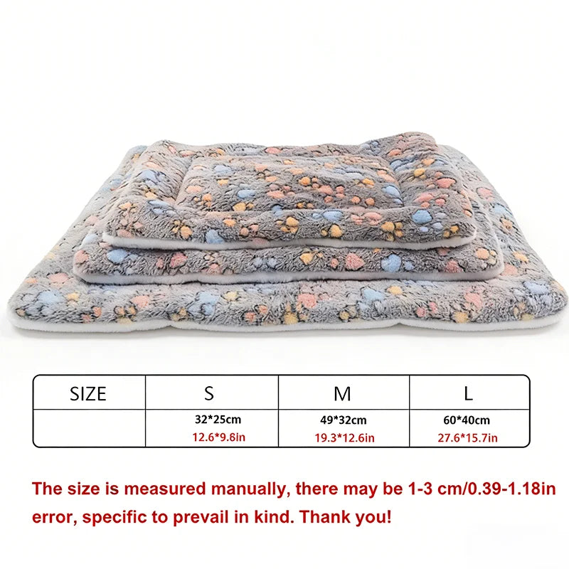 Flannel Thickened Dog Bed Mat Soft Pet Sleeping Mat for Dogs Cats Winter Warm Pet Blanket Fleece Pet Sleeping Mat Dog Bed Cat