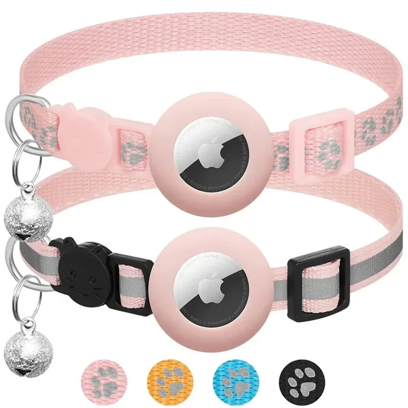 Cat Collar Compatible with Apple Airtag with Bell Adjustable