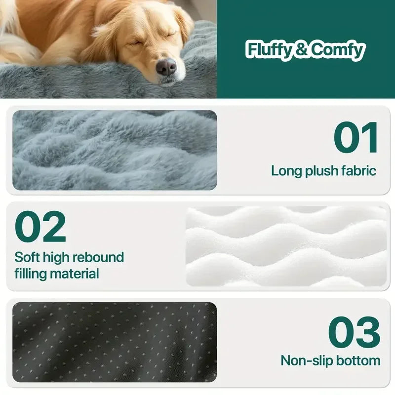 New Faux Rabbit Fur Large Dog Mat Cat Bed Pet Mattress Fun Luxury Plush Pet Bed Suitable for Small To Medium Dogs and Cats