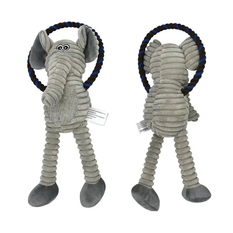 Cute Cartoon Animal Plush Pet Toy Squeaky Durable Chew Resistant