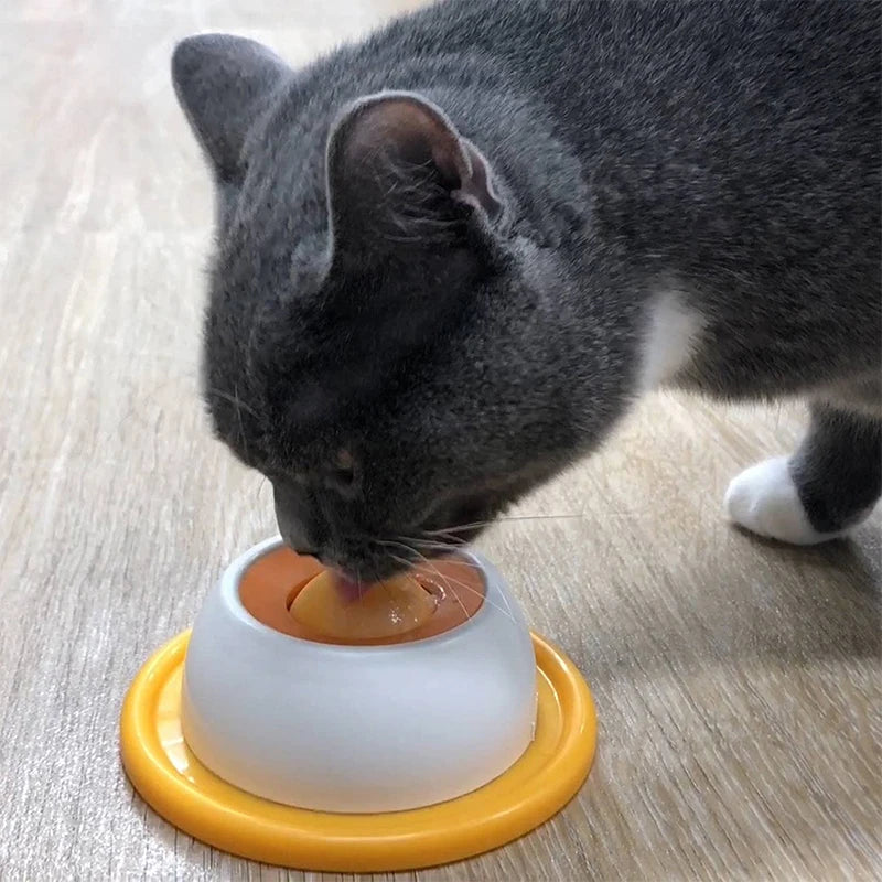 NeW Yogurt Licking Plate Antispill Cat Teasing Slow Feeder