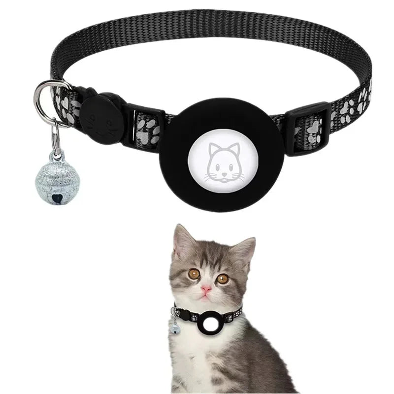 Cat Collar Compatible with Apple Airtag with Bell Adjustable