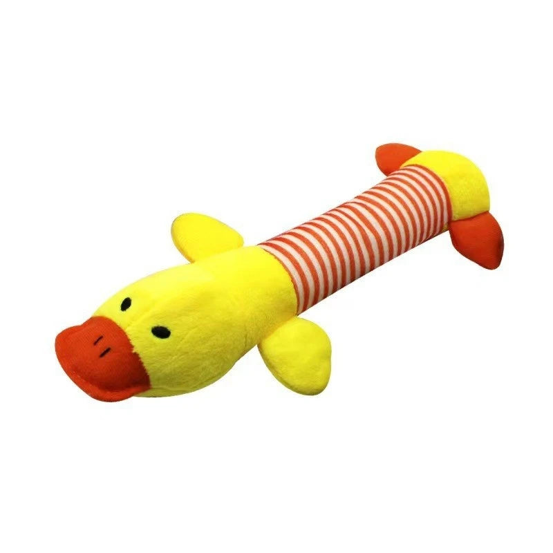 Striped Elephant, Yellow Duck, Pink Pig Biting Pet Toy Simulated Pet Sound Dog Toy