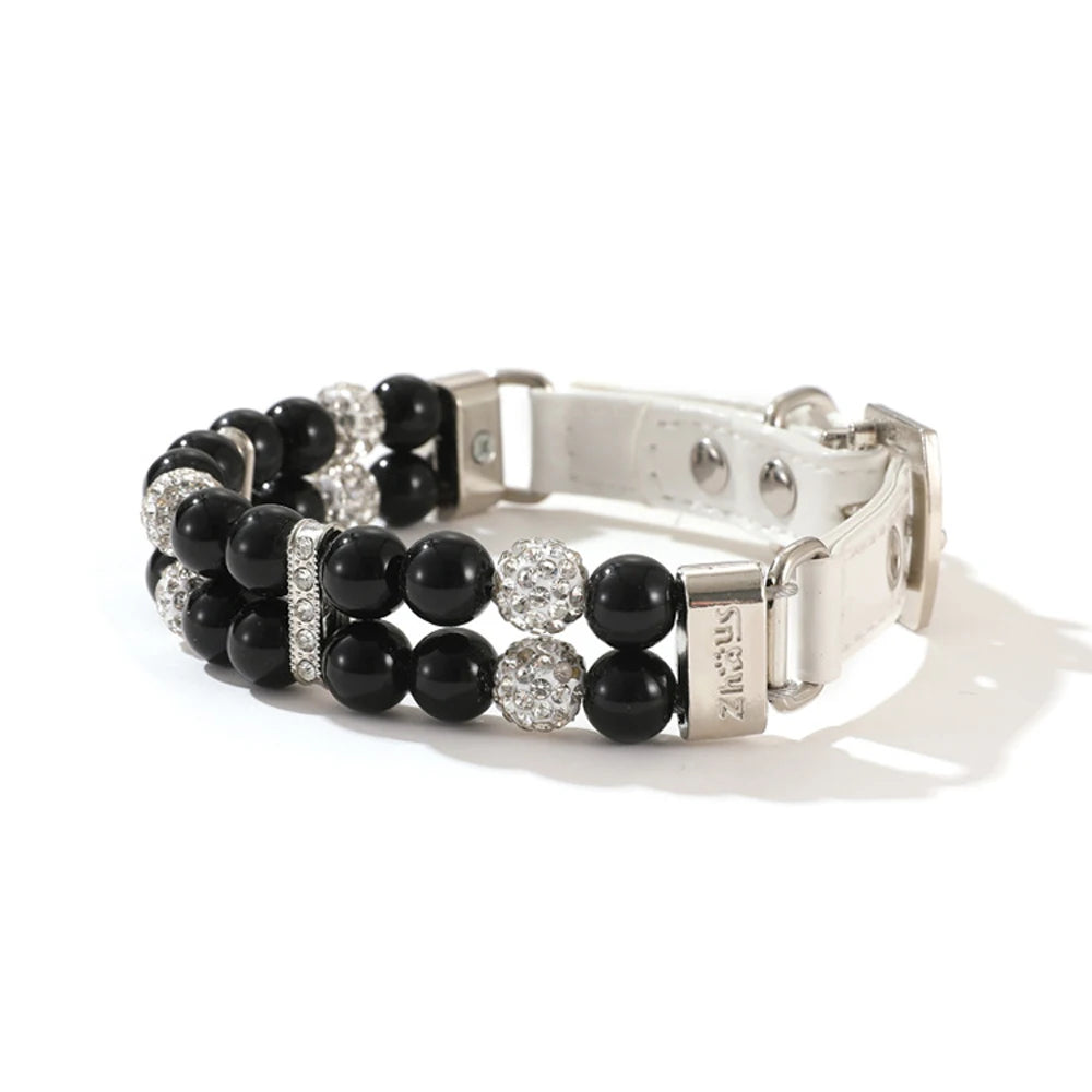 Pearl Pet Collar Artificial Pearls Rhinestone Dog Collar
