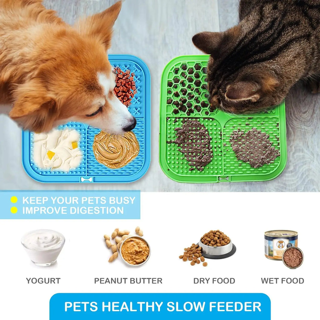 Lick Mat for Dogs & Cats with Suction Cups for Anxiety Relief Enrichment Slow Feeder