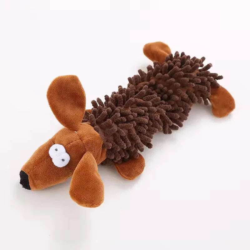 Cute Cartoon Animal Plush Pet Toy Squeaky Durable Chew Resistant