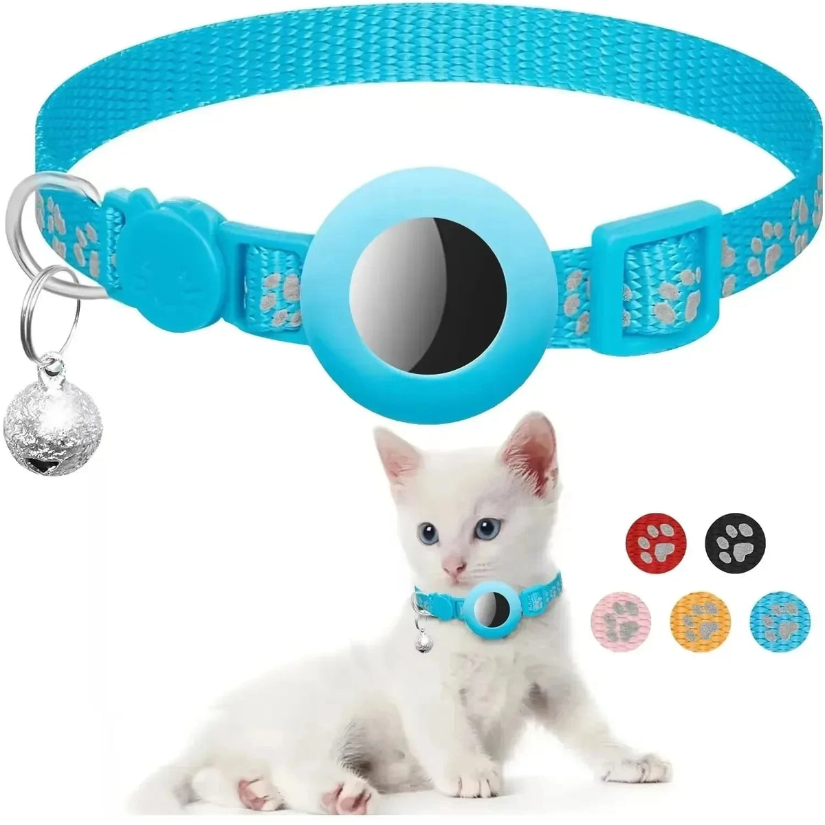 Cat Collar Compatible with Apple Airtag with Bell Adjustable