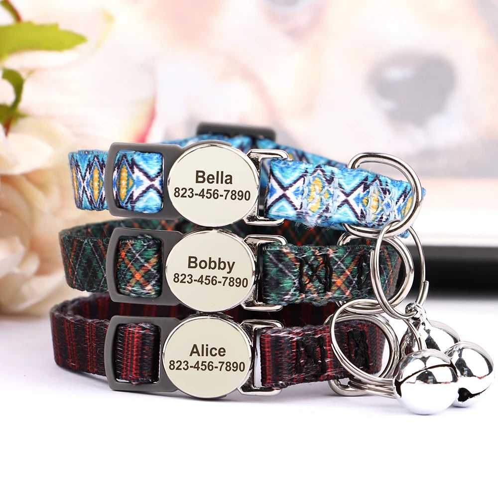 Cat Collar Free Personalized Kitten Collars Engraved Pet Puppy