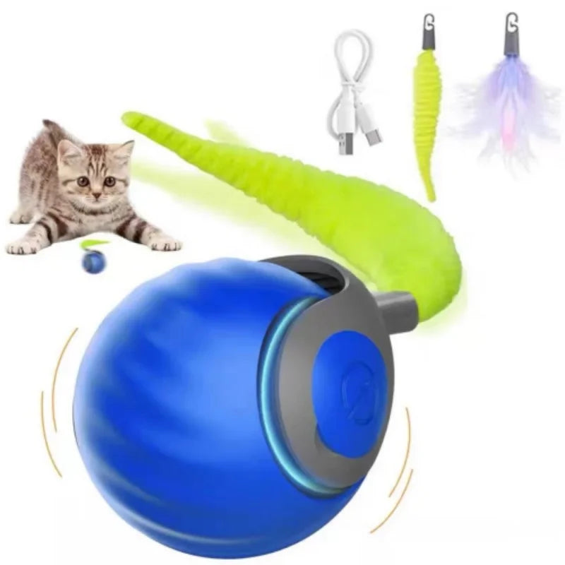 Cat and Dog Play Toys Ball Small Tail Rolling Ball Suitable for Indoor and Outdoor