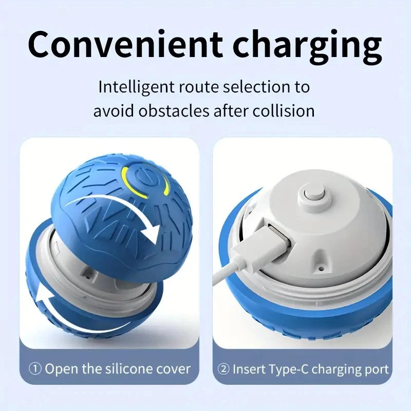 Smart Dog Toy Ball Automatic Interactive Pet Electronic Rolling USB Rechargeable