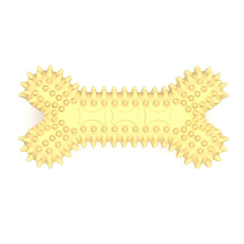 1Pcs/2Pcs Dog Chew Toys Set Spiky Bone & Ball Rubber Teething Toys