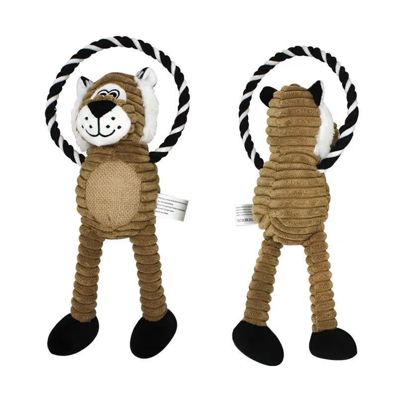 Cute Cartoon Animal Plush Pet Toy Squeaky Durable Chew Resistant