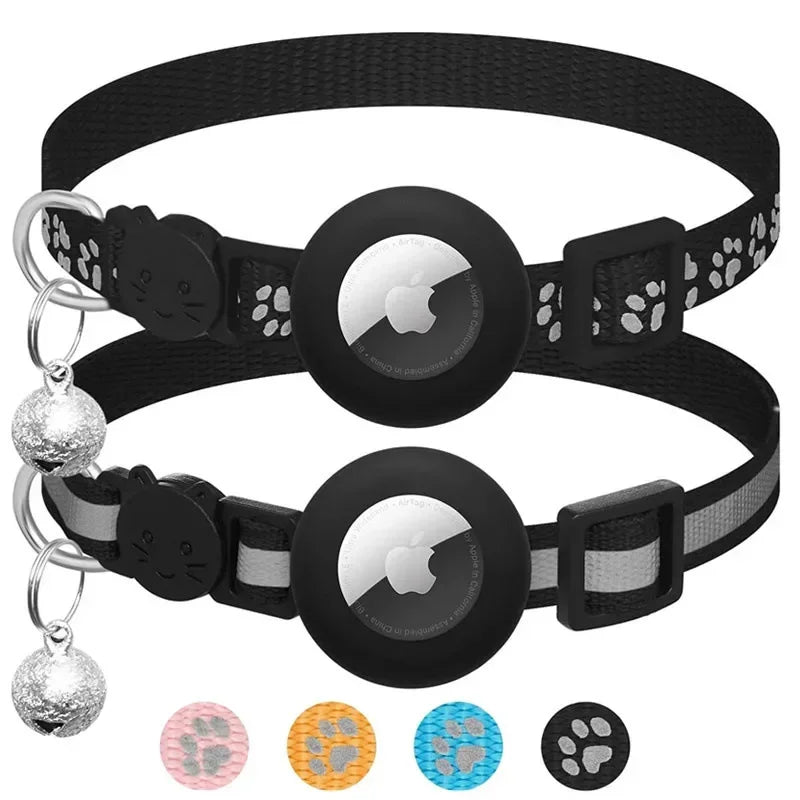 Cat Collar Compatible with Apple Airtag with Bell Adjustable