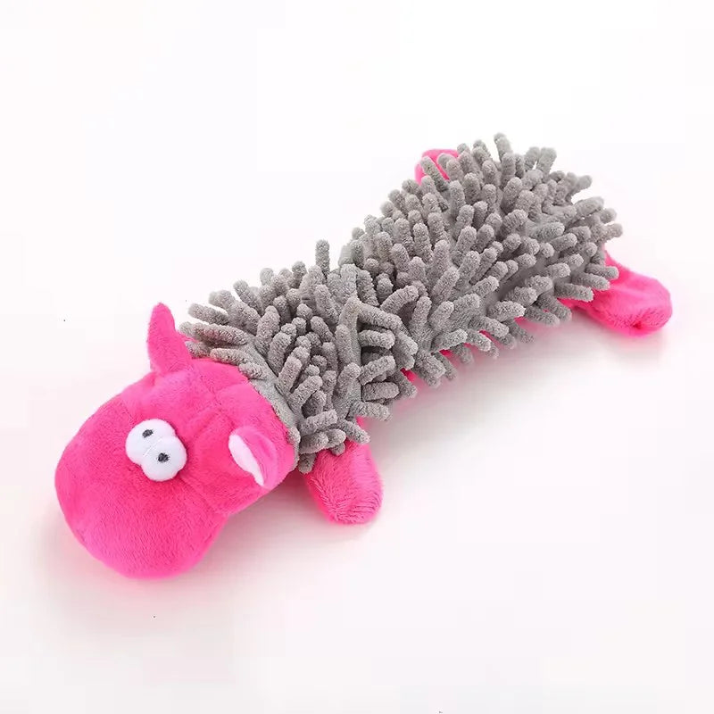 Cute Cartoon Animal Plush Pet Toy Squeaky Durable Chew Resistant
