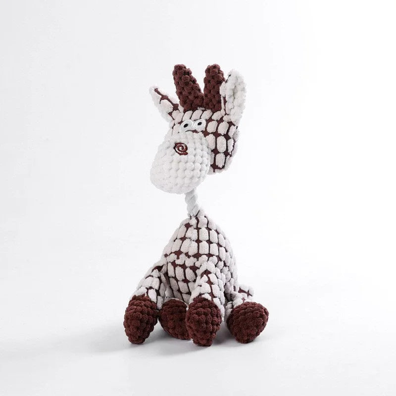 Cute Cartoon Animal Plush Pet Toy Squeaky Durable Chew Resistant