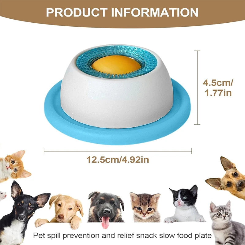 NeW Yogurt Licking Plate Antispill Cat Teasing Slow Feeder