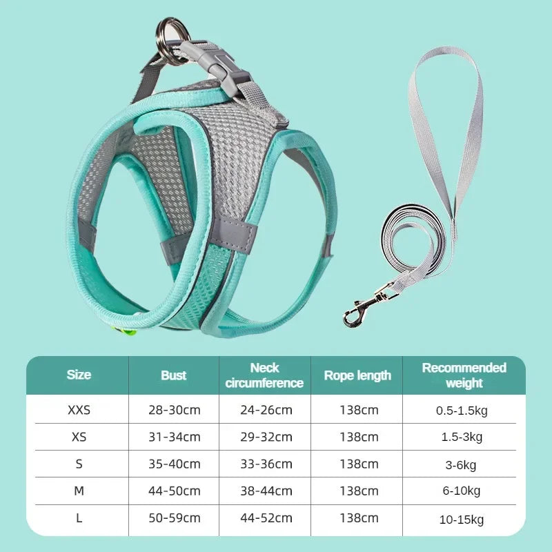Cats Dog Accessories Small Dog Collar Safety Vest Chest Rope