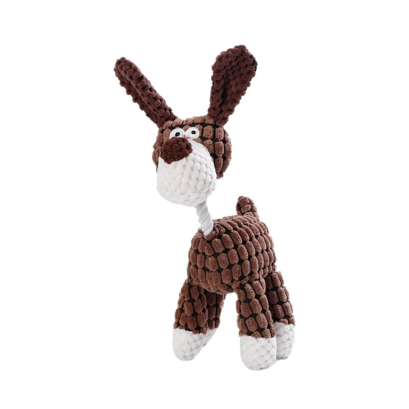 Cute Cartoon Animal Plush Pet Toy Squeaky Durable Chew Resistant