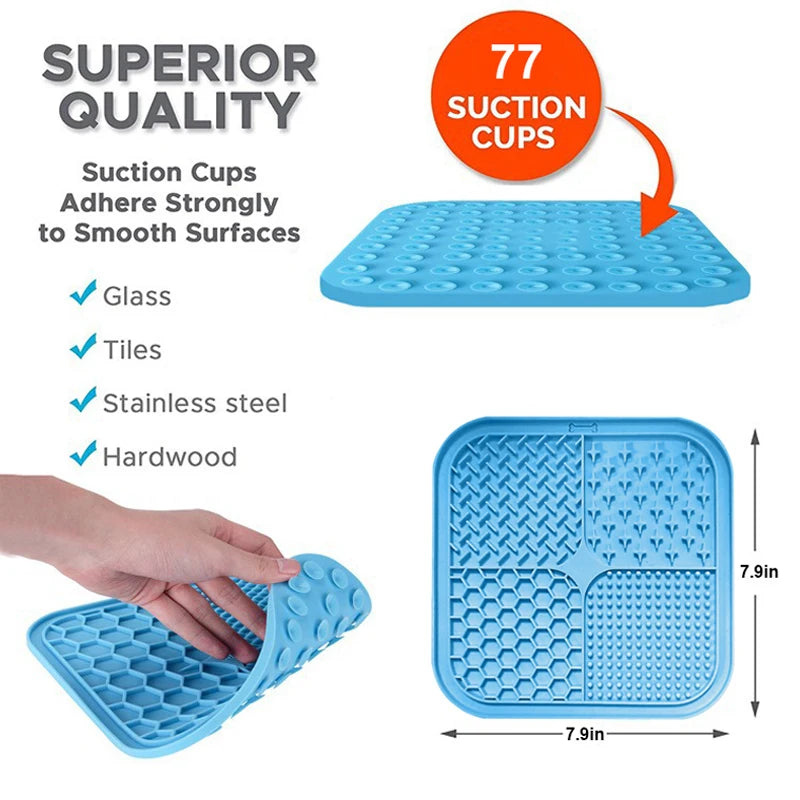 Lick Mat for Dogs & Cats with Suction Cups for Anxiety Relief Enrichment Slow Feeder