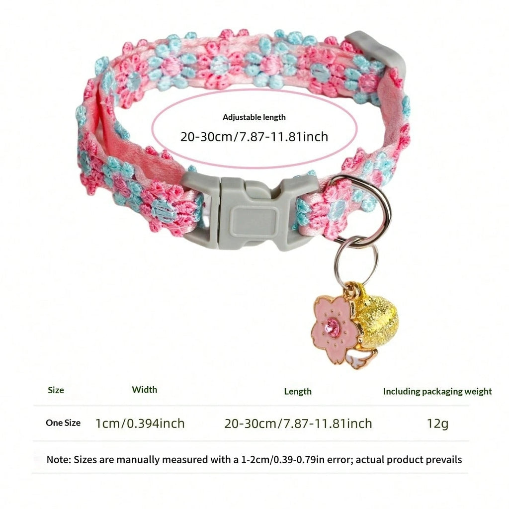 For Airtag Cat Collar with Heart Pendant Flower Positioning Cover